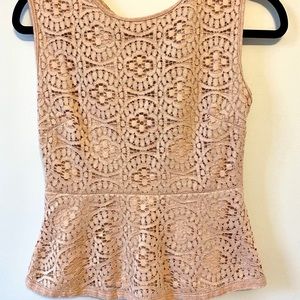 Peplum lace top, light pink